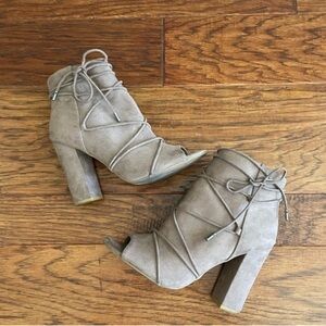 Bamboo Tan Ankle Boots - Size 8